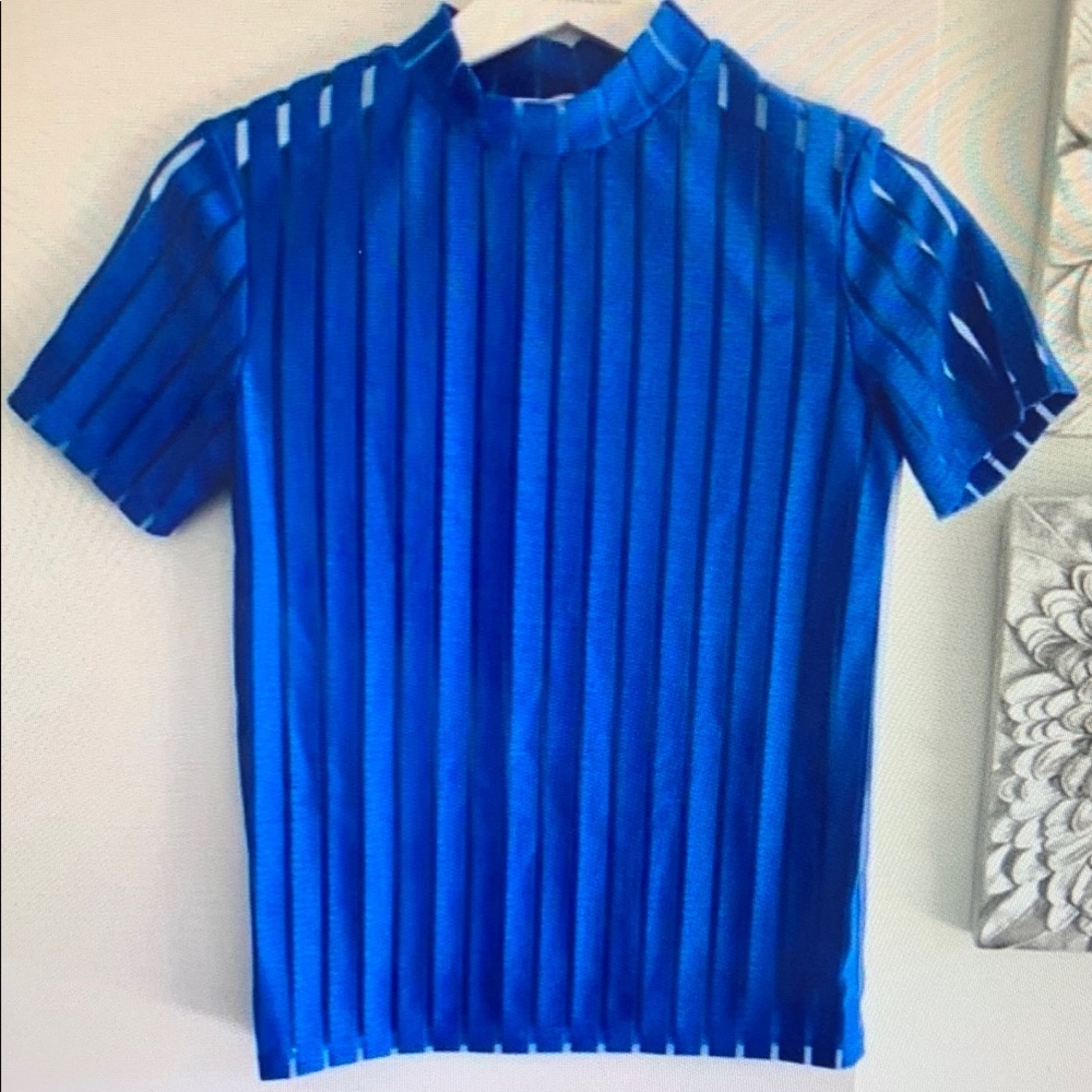 Vibrant Blue Striped Top